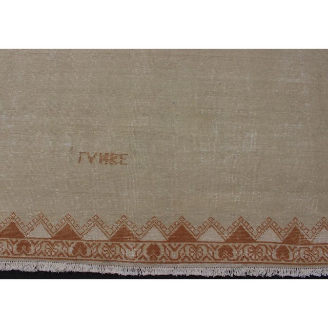 Large Vintage Moroccan Rug With Blossom Design in Ivory Background & Light Brown For Sale - Image 10 of 13