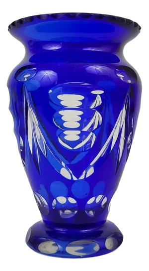 Cobalt Blue Crystal Vase, Czechoslovakia, 1980s