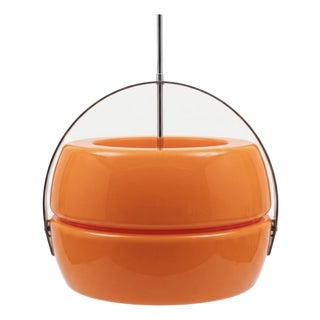Vintage Space Age Orange Plastic Pendant Lamp, 1970s For Sale