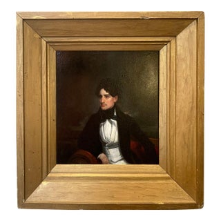 Superb American Portrait of Young Gentleman, Circa 1835–1840, Oil on Canvas For Sale