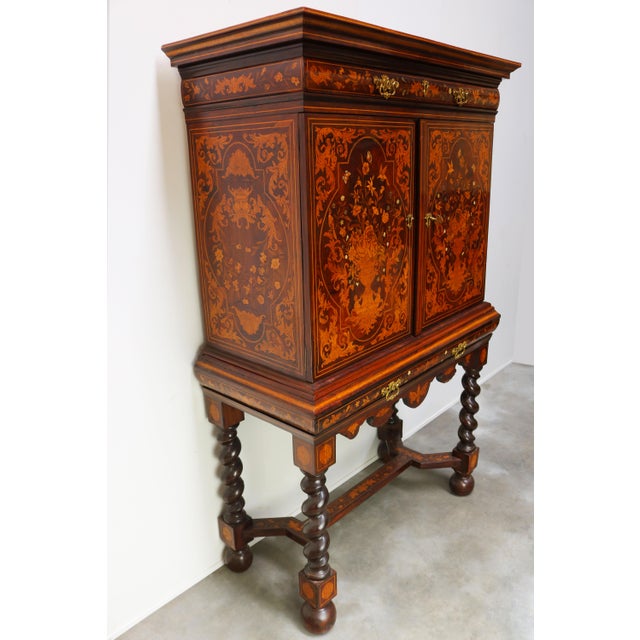 Dutch Marquetry Art Cabinet with Theater and Trompe Loeil, 1780 For Sale - Image 6 of 18