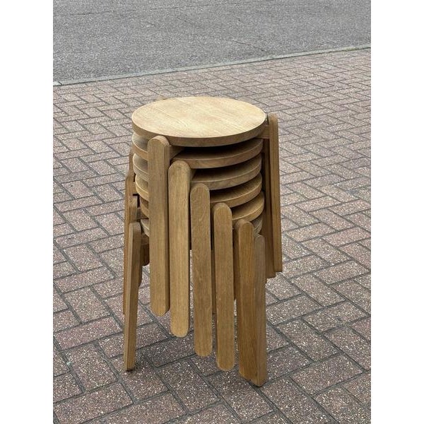 6 Oak Skagerak Nomad Designer Stacking Stools We have more available in sets of 6,4&2 Sizes Seat area 32 cms diameter 45...