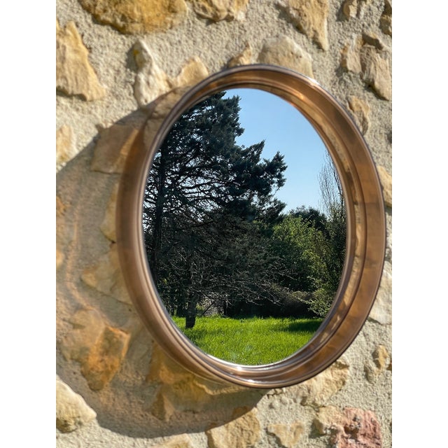 Mid-Century Round Smoked Acrylic Mirror, 1970s For Sale - Image 16 of 18