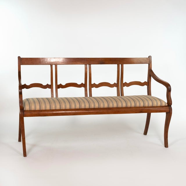 Brown Italian Walnut Bench, Circa 1880 For Sale - Image 8 of 9