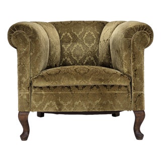 Danish Relax Chair in Velour and Beech, 1950s For Sale