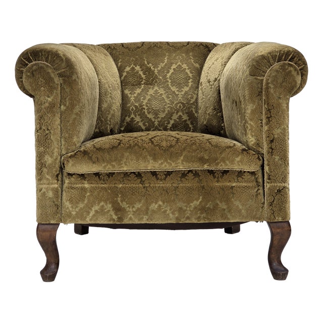 Danish Relax Chair in Velour and Beech, 1950s For Sale