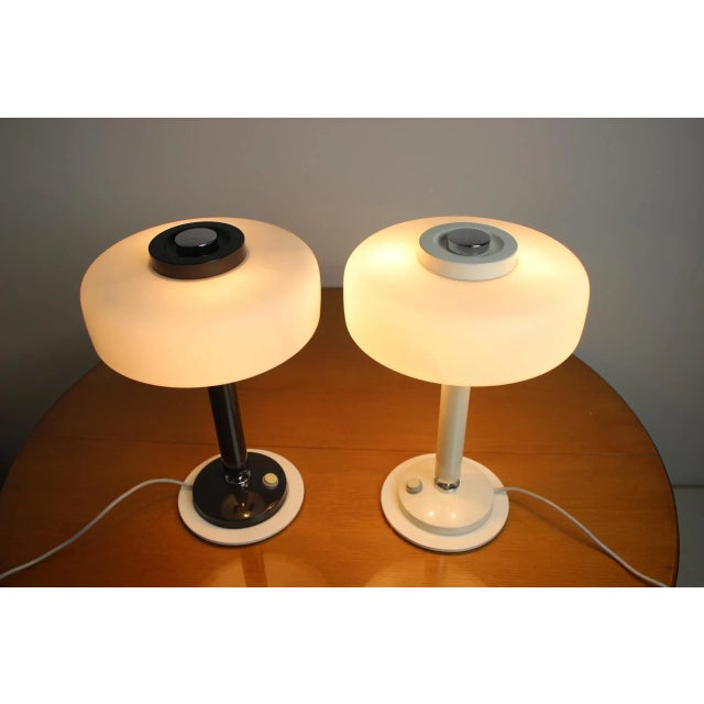 Black and White Table Lamps from Napako, 1960s, Set of 2 For Sale - Image 10 of 13