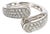 18k White Gold Rutilated Quartz & Pave Diamonds Cuff Design Ring, Size 7. 75 For Sale