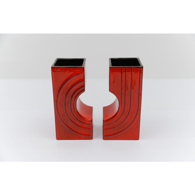 Ceramic Cyclone Vases by Cari Zalloni for Steuler, 1970s, Set of 2 For Sale - Image 6 of 13