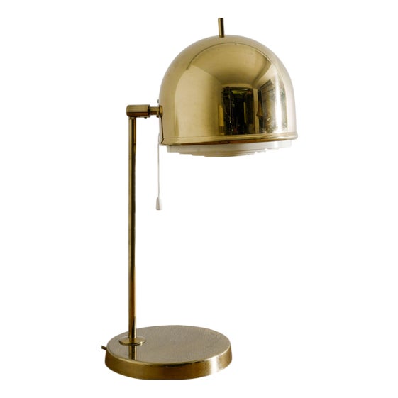 Swedish Mid-Century B-075 Brass Table Desk Lamp by Eje Ahlgren for Bergboms, 1960s For Sale
