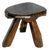 Mid 20th Century French Walnut Brutalist Tripod Stool For Sale