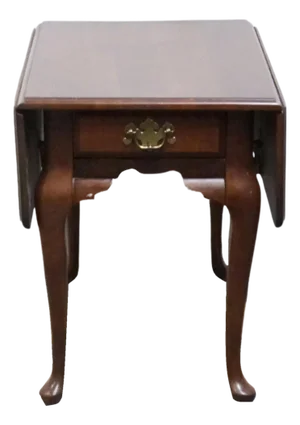 Bassett Furniture Solid Cherry Traditional Style 34" Drop Leaf Accent End Table