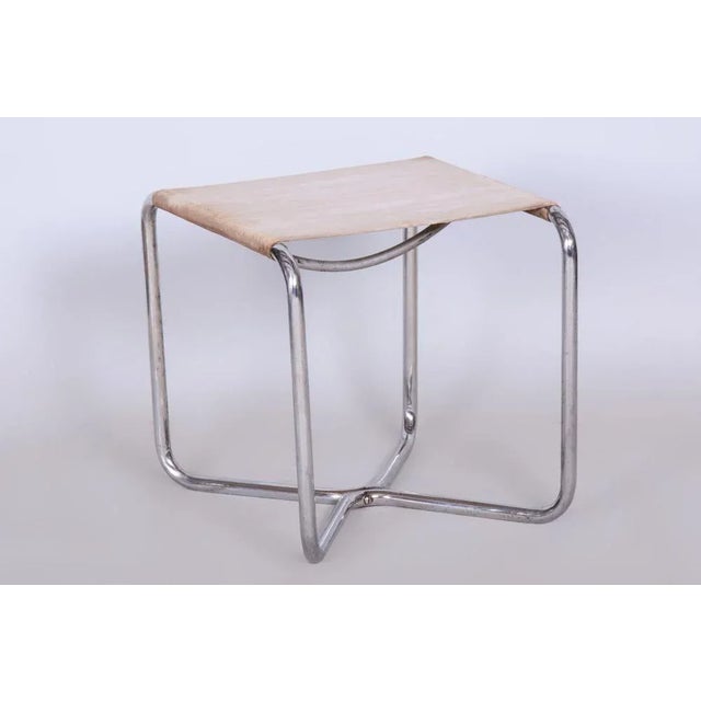Bauhaus Stool in Chrome-Plated Steel from Mücke Melder, Czechia, 1930s For Sale - Image 6 of 6