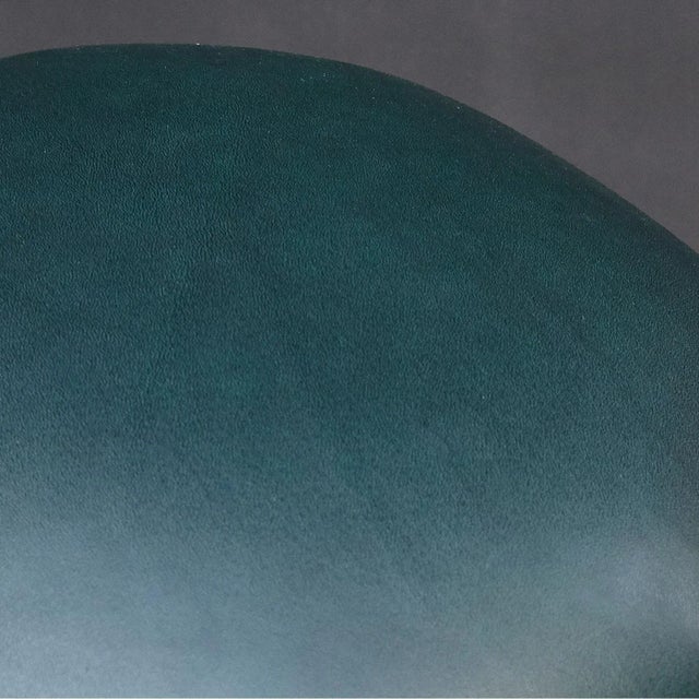 Grasso Stool in Green Leather & Black Lacquered Metal by Stephen Burks For Sale - Image 9 of 13