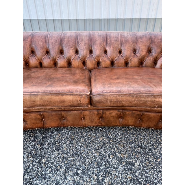 English Vintage English Leather Chesterfield Sofa For Sale - Image 3 of 8