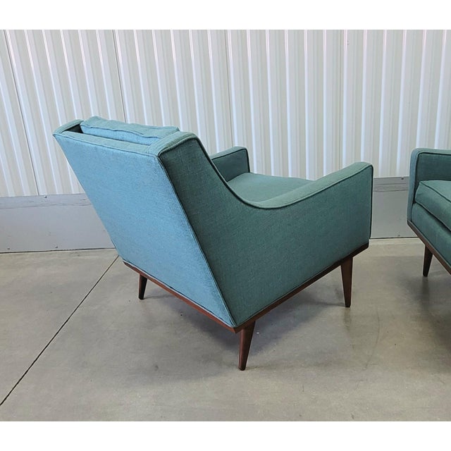 Teal Mid Century Milo Baughman Lounge Chairs- Pair For Sale - Image 8 of 18