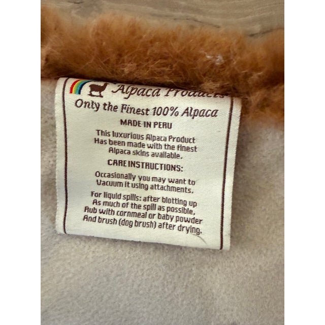 White Alpaca Fur Throw Rug For Sale - Image 8 of 8