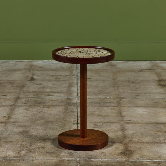 Wood Gordon & Jane Martz Speckle Glazed Mosaic Tile Drink Table For Sale - Image 7 of 14