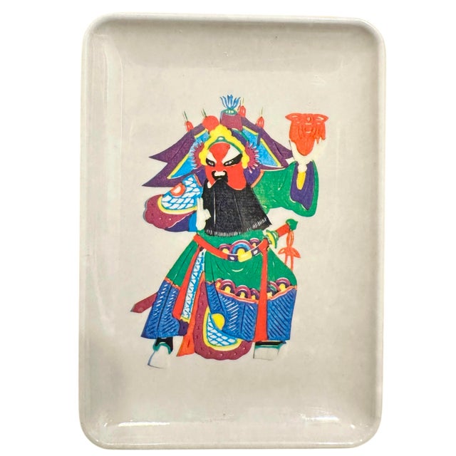 Japanese Vintage Wony Melamine Trays Featuring Chinese Opera Characters - A Set of 10 For Sale - Image 3 of 12