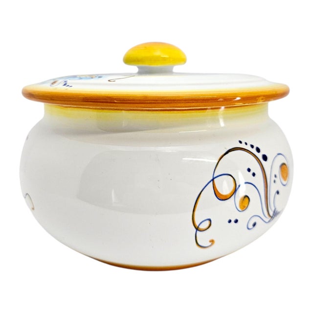 Late 20th Century Late 20th Century Gialletti Giulio Deruta Hand-Painted Maiolica Biscotti Jar For Sale - Image 5 of 13