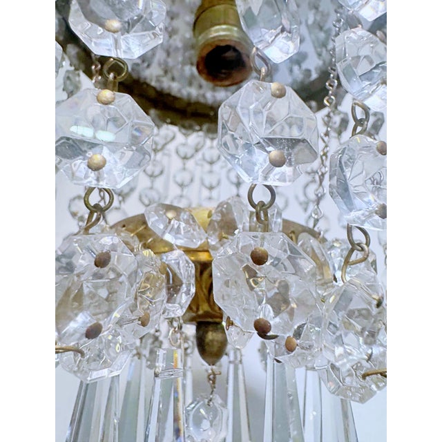 1960s Vintage Brass Basket Chandelier For Sale - Image 5 of 7