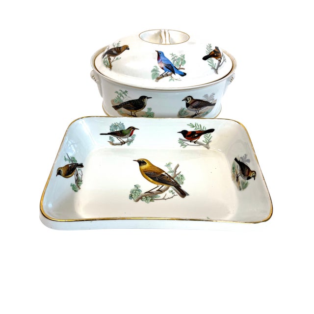 Early 20th Century Le Faune Birds Lourioux Fire Proof French Porcelain Casseroles - Set of 4 For Sale - Image 16 of 18