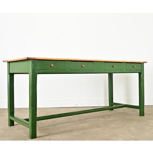 Wood English 19th Century Kitchen Island with Eight Drawers For Sale - Image 7 of 12