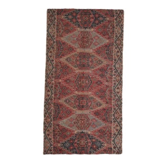 1970s Vintage Handmade Wool Cotton Red Area Rug For Sale