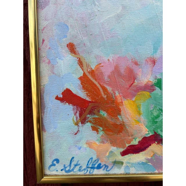 1970s Vintage 1970’s Large Impressionist Floral Oil Painting, Framed For Sale - Image 5 of 7