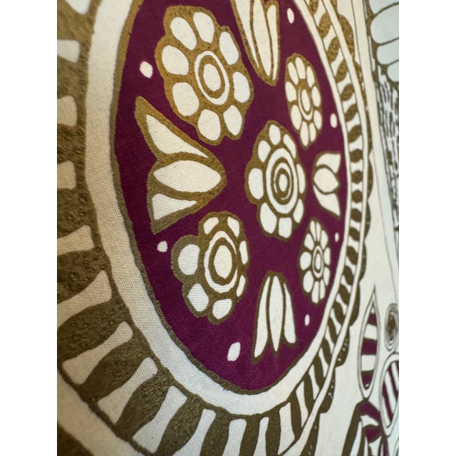 Late 20th Century Old World Weavers Madhubani Cotton Panel Textile Art For Sale - Image 5 of 11