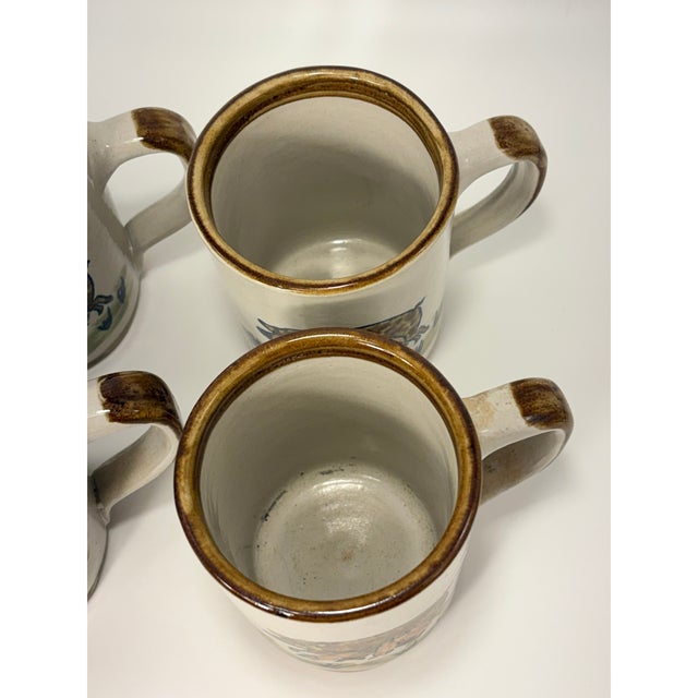 Vintage Louisville Stoneware Pig Mug Set Kentucky Pottery Farmhouse Coffee Cups - Set of 4 For Sale - Image 4 of 14