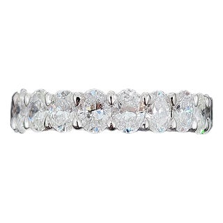 4.69 Ct Oval Diamond Eternity Band Size 7.5 For Sale