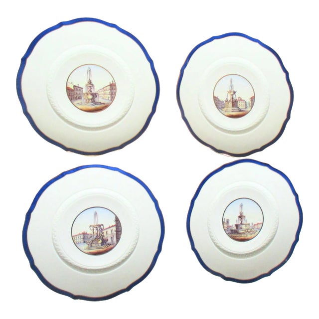 Vintage Richard Ginori Fountains of Rome Limited Production Plates- Set of 4 For Sale