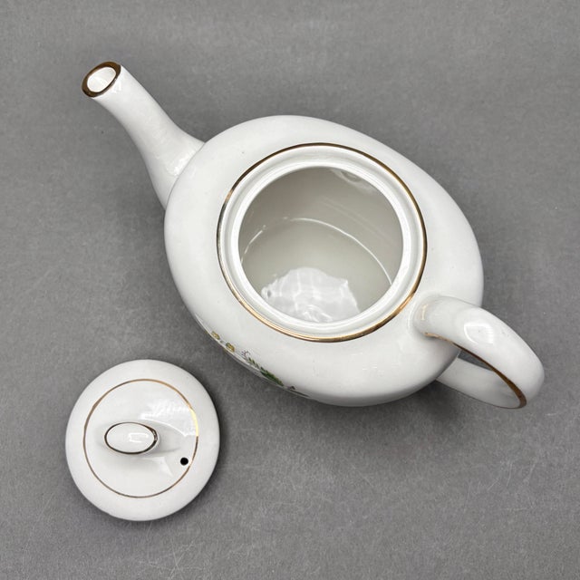 Ceramic Vintage Ellgreave Wood & Sons Ironstone Teapot With Chinoiserie Bird Design For Sale - Image 7 of 9