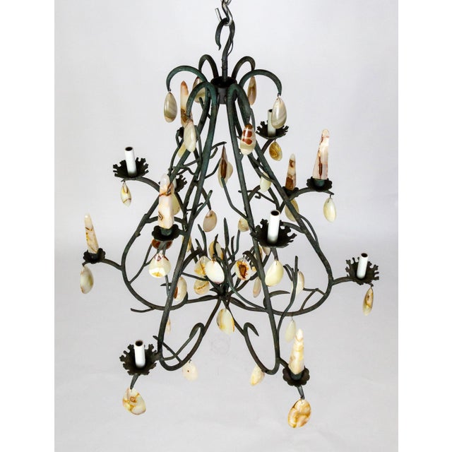 Late 20th Century Giant Forest Green Branch Chandelier With Onyx Crystals by Luciano Tempo For Sale - Image 9 of 12