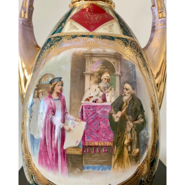 Vintage Royal Vienna style Austrian Vase, hand-painted and marked with beehive/shield. By Ackermann & Fritz. Beautiful...