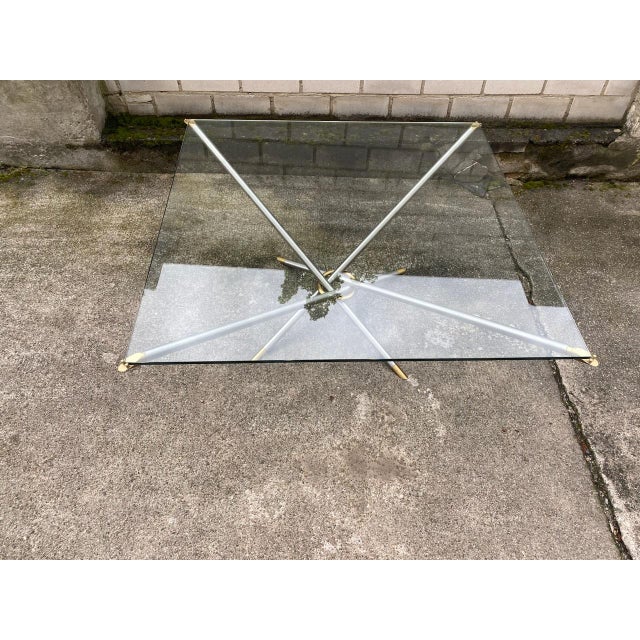 Coffee Table in Glass, Metal and Brass from Draenert, 1970s For Sale - Image 4 of 18