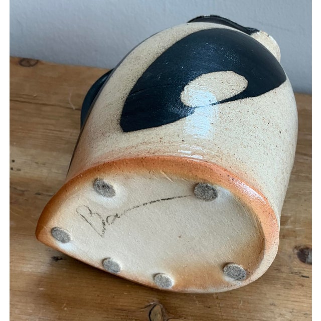 Black Vintage Original Studio Pottery Pitcher For Sale - Image 8 of 12