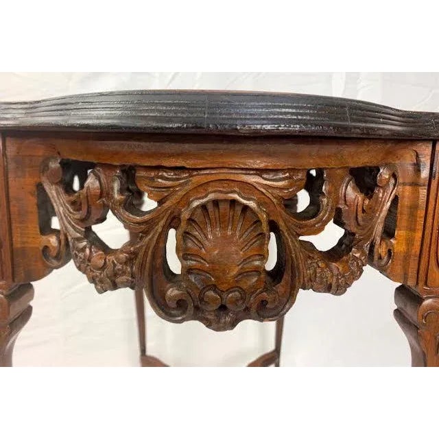 Mid 20th Century Mid 20th Century French Carved Style Mahogany Table For Sale - Image 5 of 9