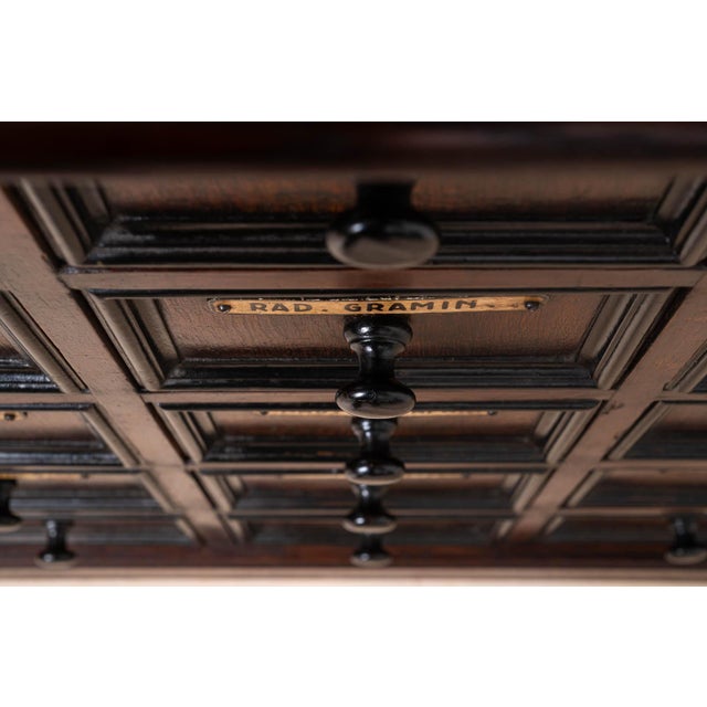 20th Century Apothecary Chest of Drawers in Oak Wood, 1920s For Sale - Image 6 of 11