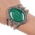 Contemporary 6.25" Vintage Navajo fancy silver cuff bracelet with malachite For Sale - Image 3 of 11