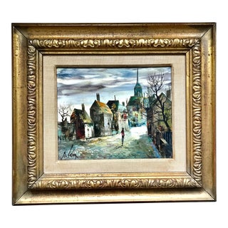 Original Oil Painting "Montmartre" by Marc Selva, Signed For Sale