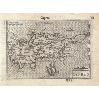 16th Century Miniature Map of Cyprus For Sale