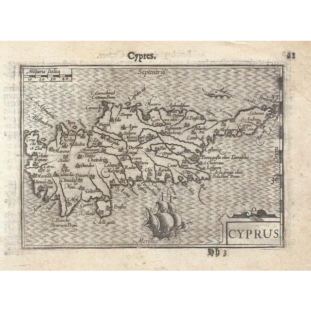 16th Century Miniature Map of Cyprus For Sale