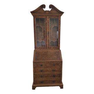 Late 20th Century Trouvailles Inc Burlwood Secretary Desk For Sale