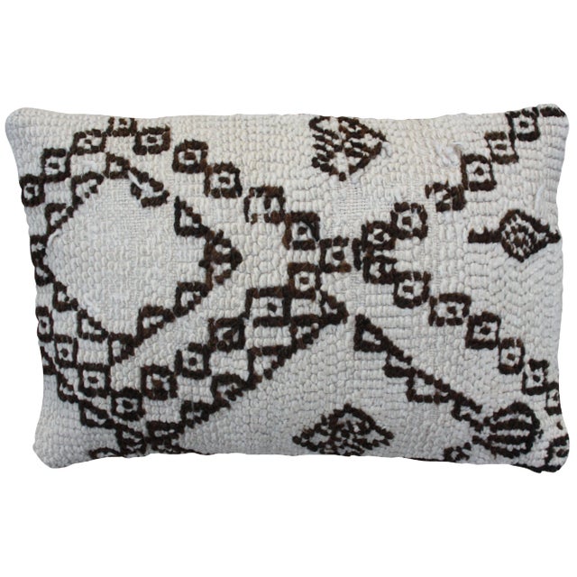 Mid 20th Century Berber Pillow W/ X & Diamonds Pattern For Sale