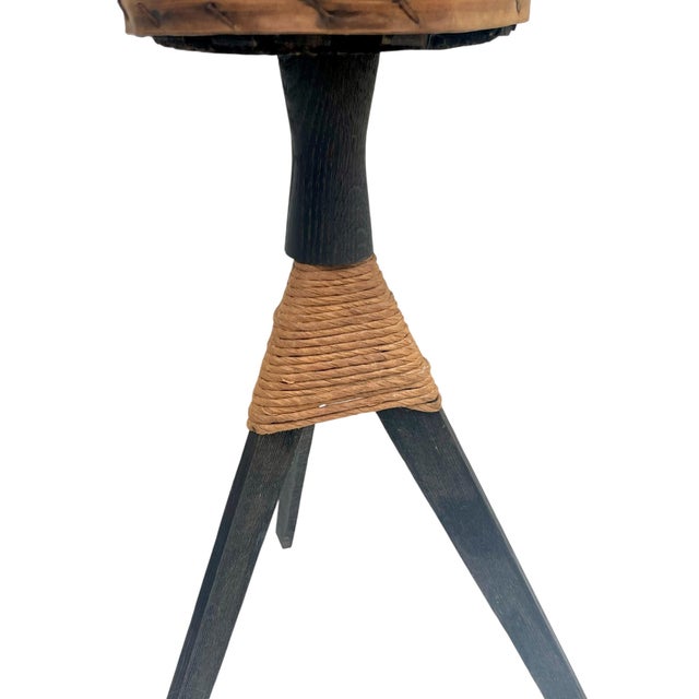 Pair Mid-Century Woven Basket Planters on Tripod Stands For Sale - Image 9 of 14