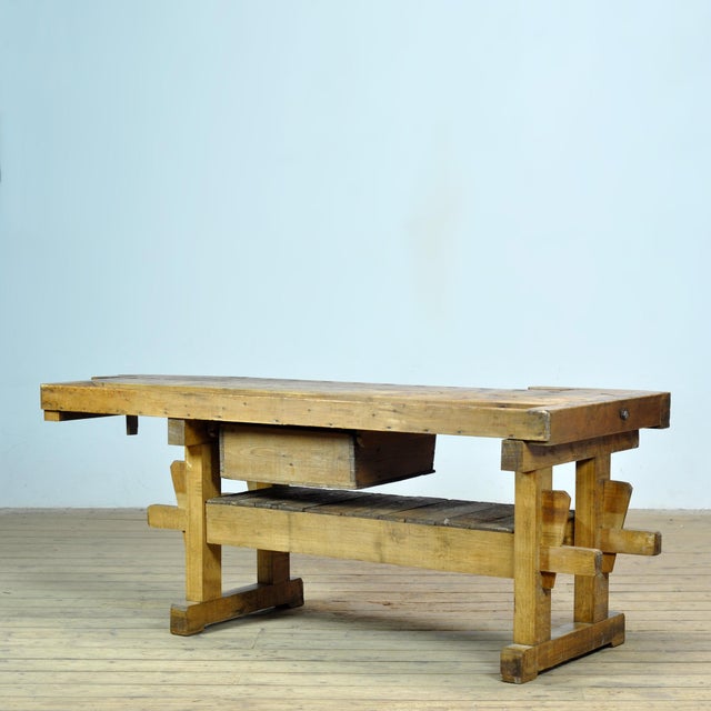 Oak Carpenters Workbench, 1920s For Sale - Image 16 of 17