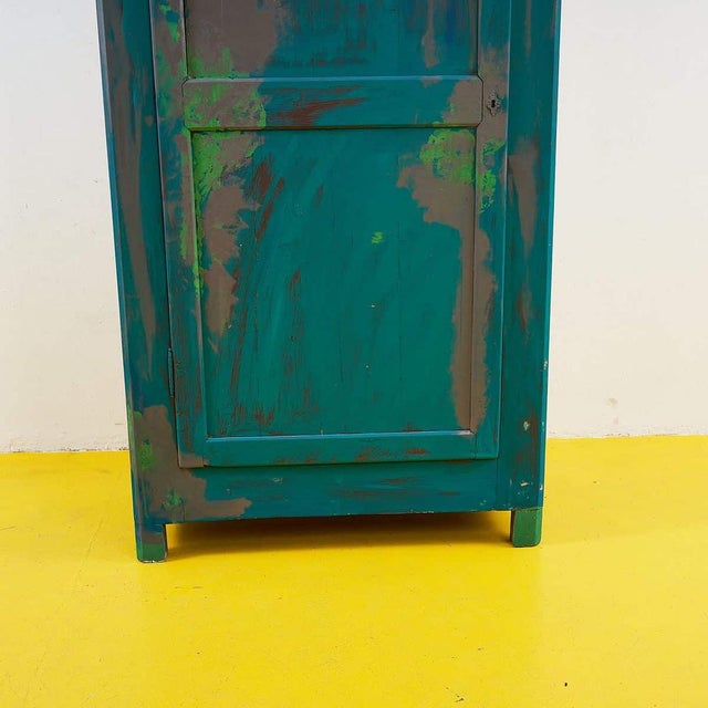 Rustic Antique Rustic Green Wardrobe For Sale - Image 3 of 9