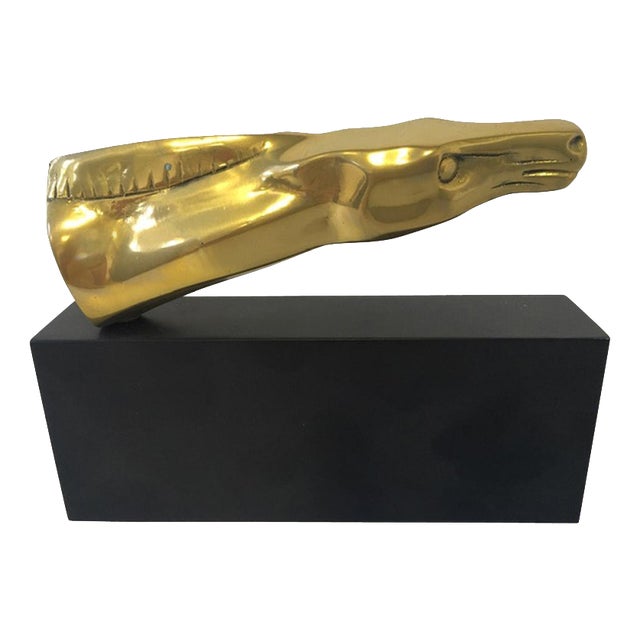 Roberto Nanut, Postmodern Abstract Sculpture of Horse Head, 1981, Bronze For Sale